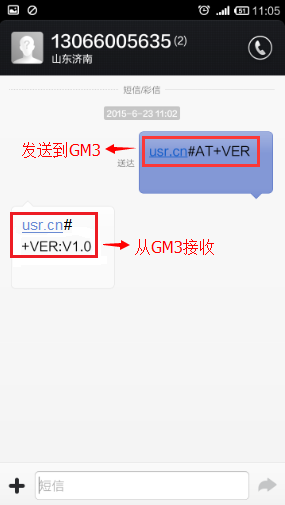 GPRS模块的短信息界面示意图 GPRS模块的短信息界面示意图